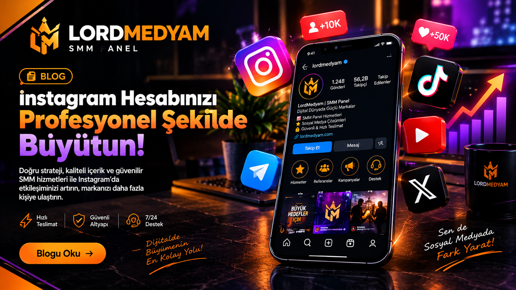 Instagram Hesabı Nasıl Büyütülür? 2026 Rehberi | LordMedyam